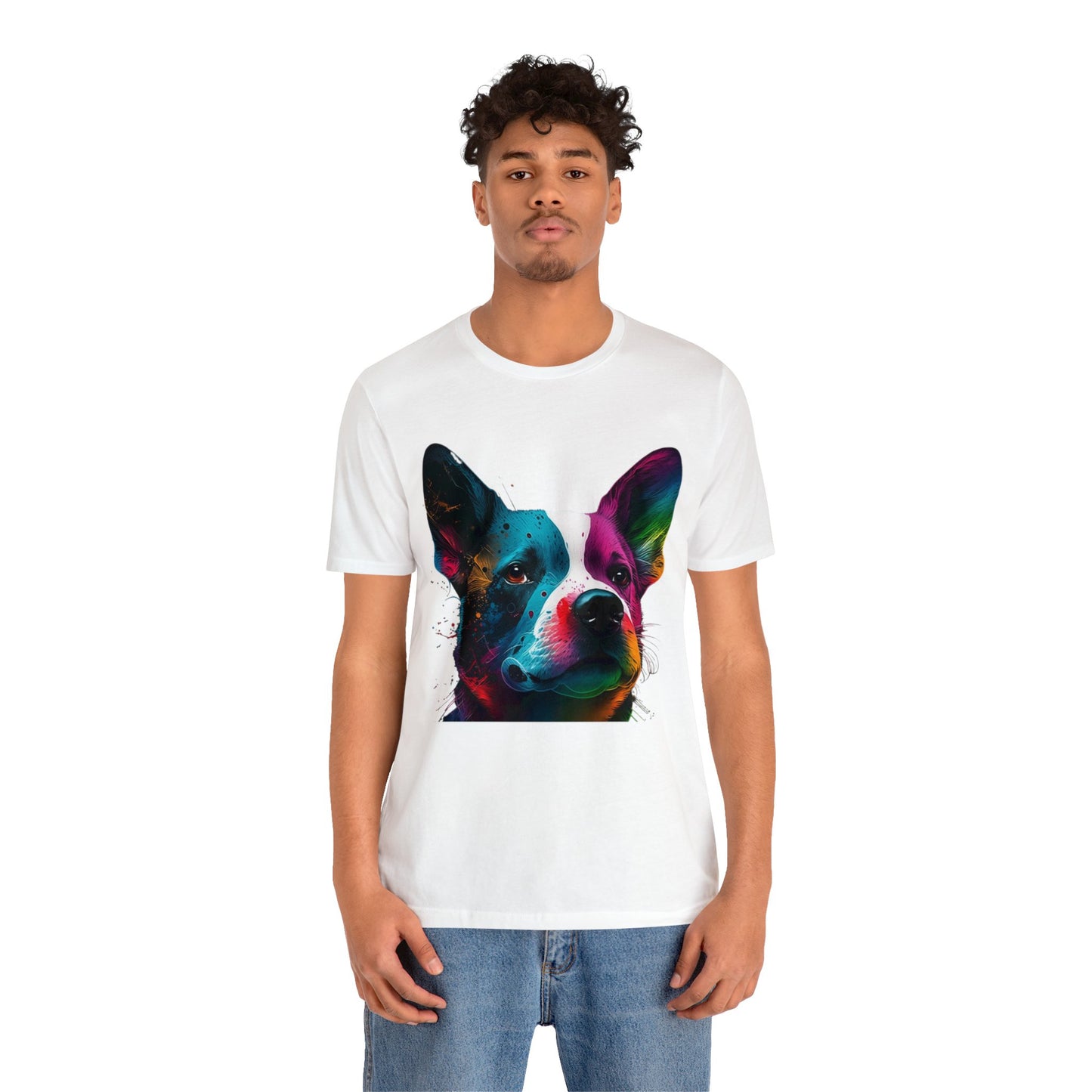 Little Dog Face Colorful Art T Shirt