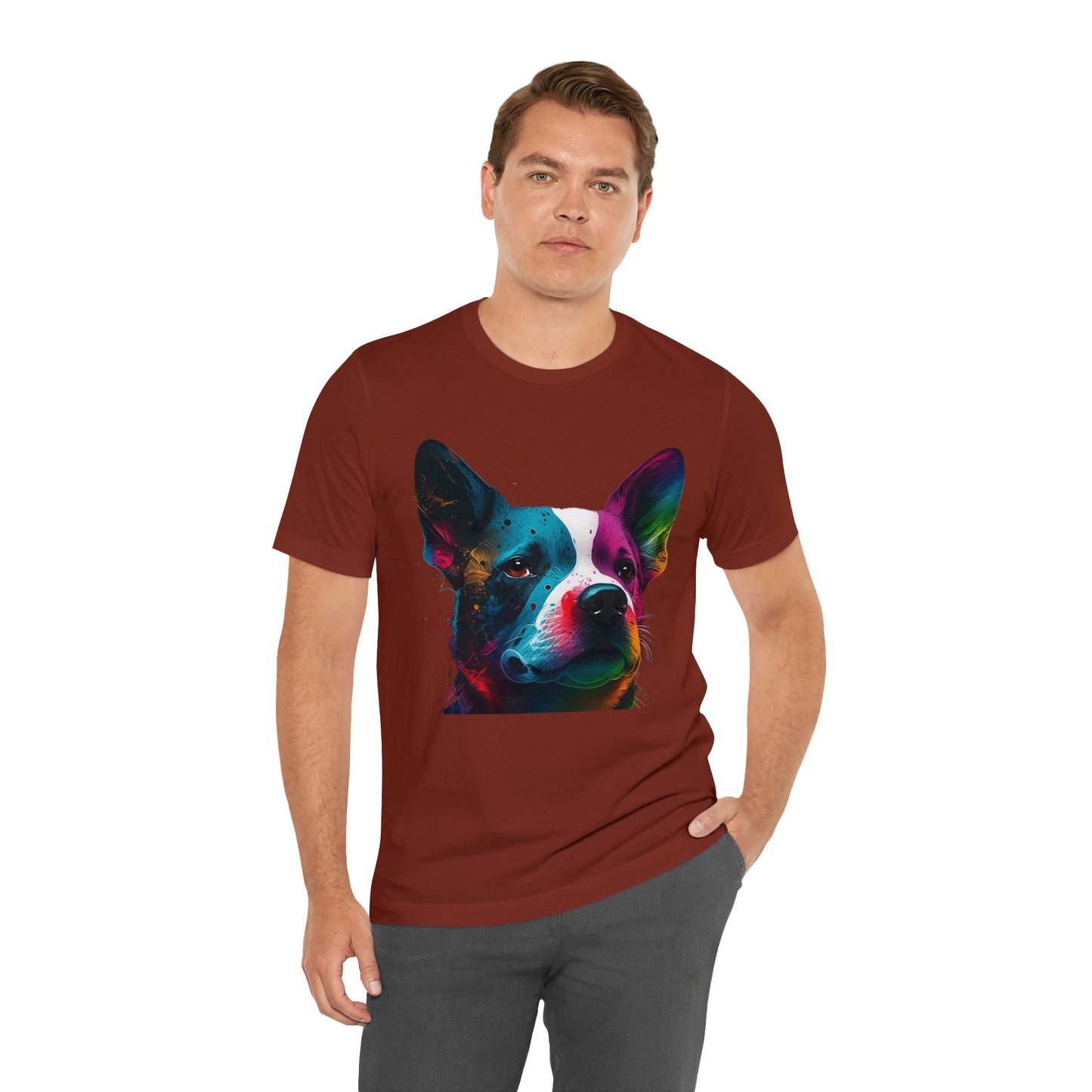 Little Dog Face Colorful Art T Shirt