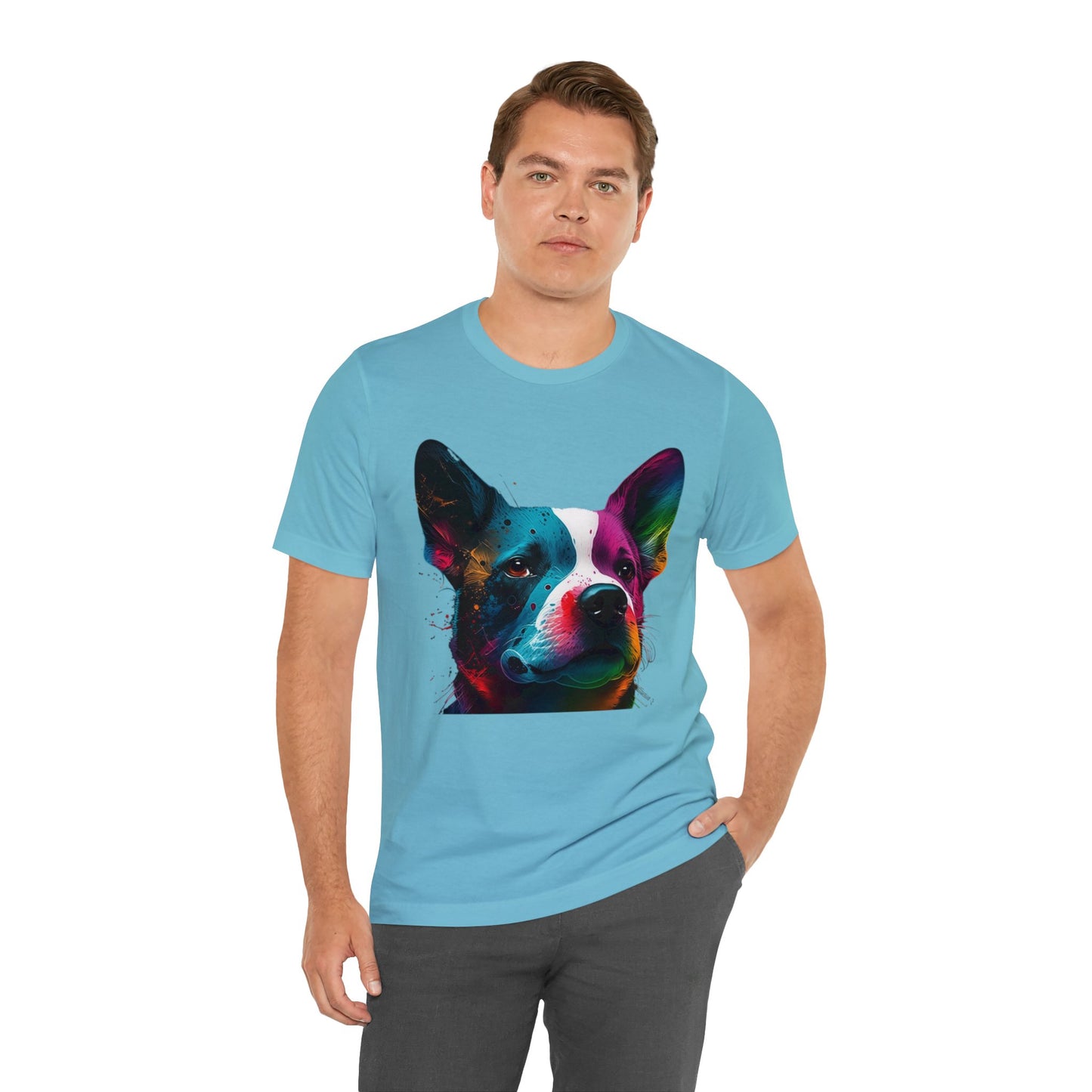 Little Dog Face Colorful Art T Shirt