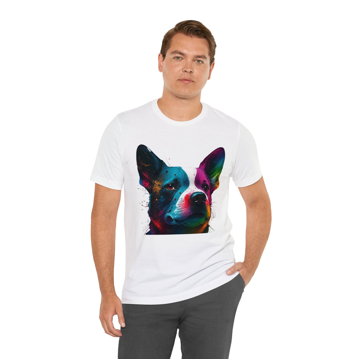 Little Dog Face Colorful Art T Shirt
