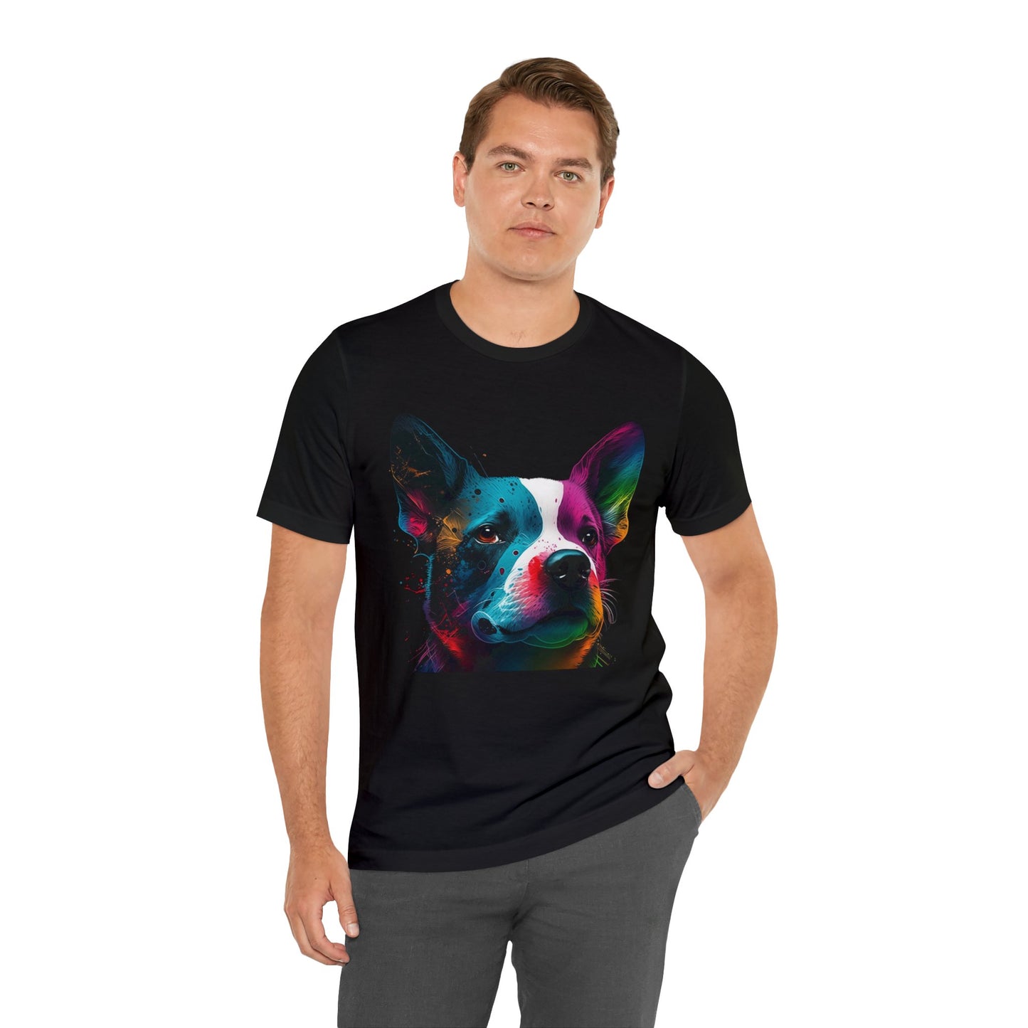 Little Dog Face Colorful Art T Shirt