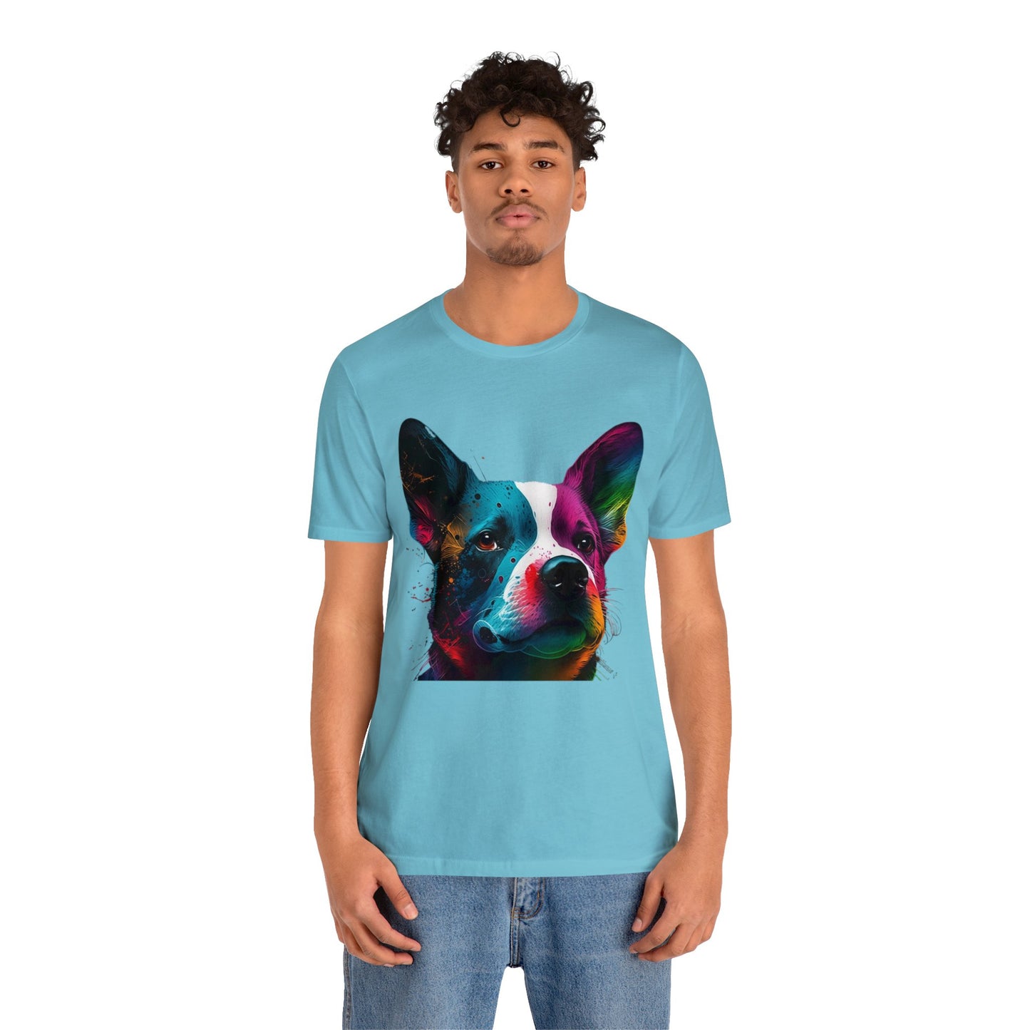 Little Dog Face Colorful Art T Shirt