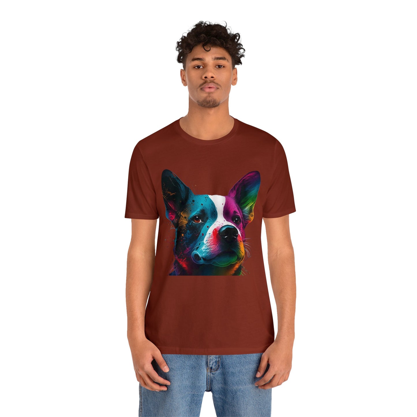 Little Dog Face Colorful Art T Shirt