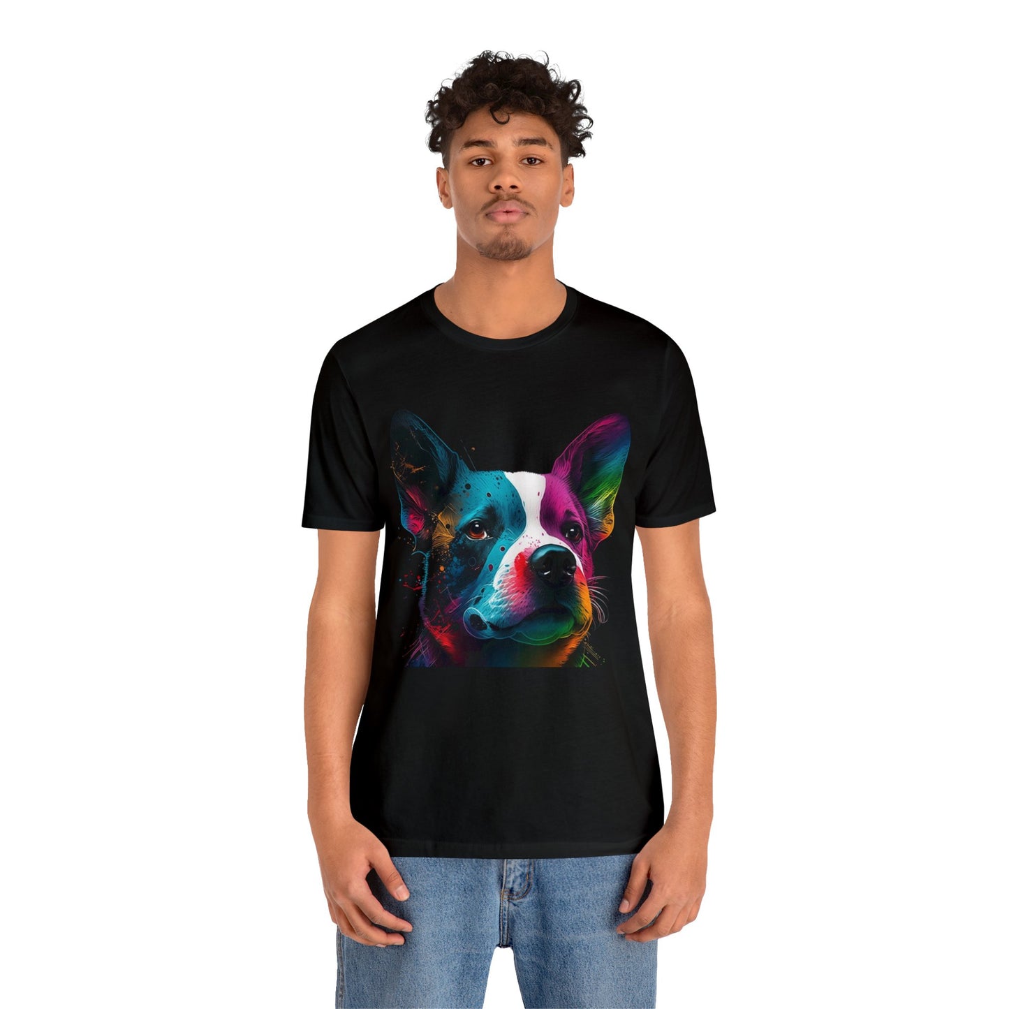 Little Dog Face Colorful Art T Shirt