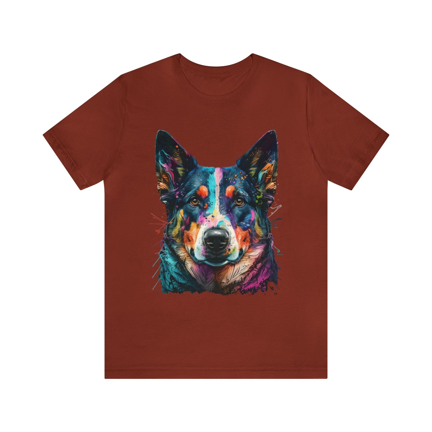 German Shepard Dog face colorful art shirt