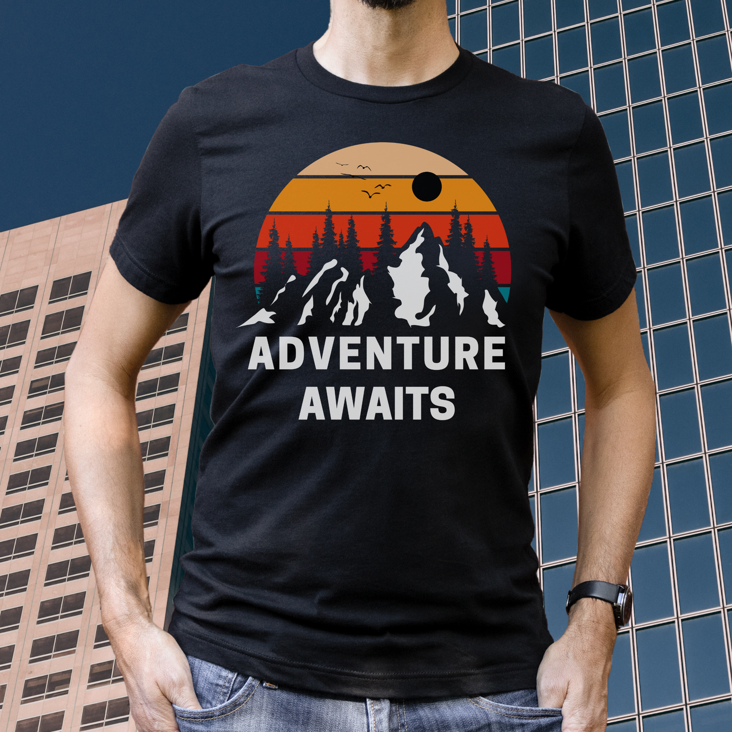 Adventure Awaits Retro Nature Lovers T Shirt