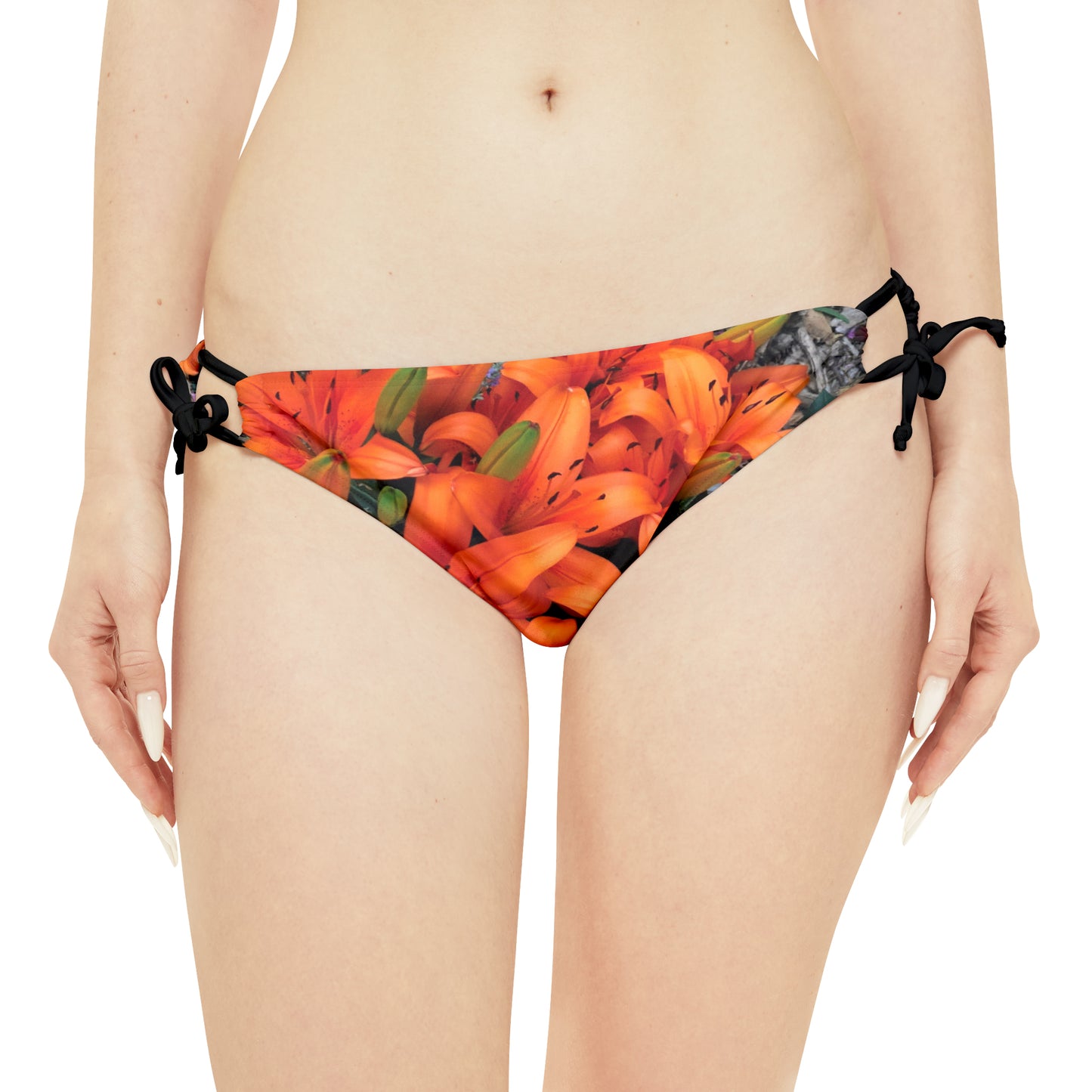 Orange Flower Strappy Bikini Set (AOP)