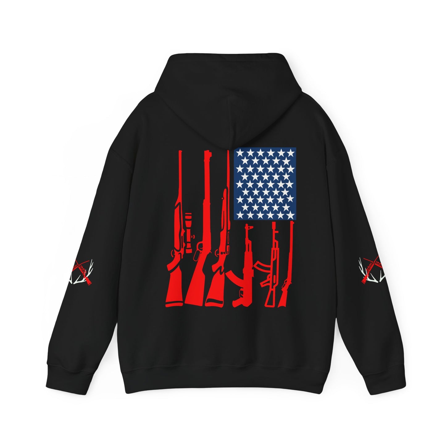 Fishing & Hunting American Flag Hooded Sweatshirt