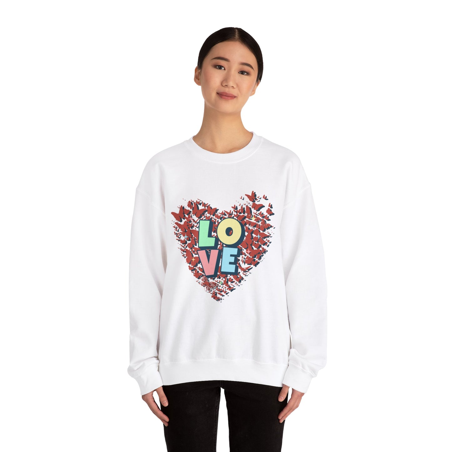 Love Letters with Butterflies Heart Sweatshirt