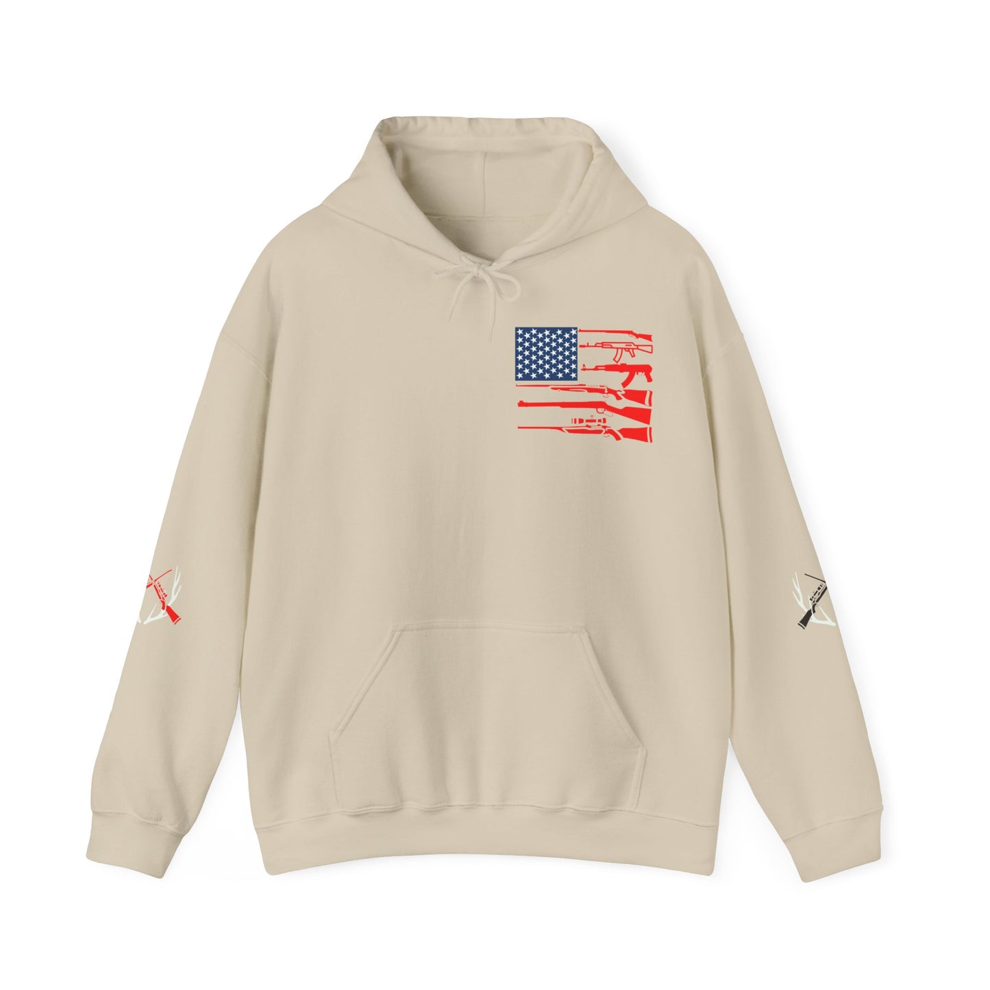 Fishing & Hunting American Flag Hooded Sweatshirt