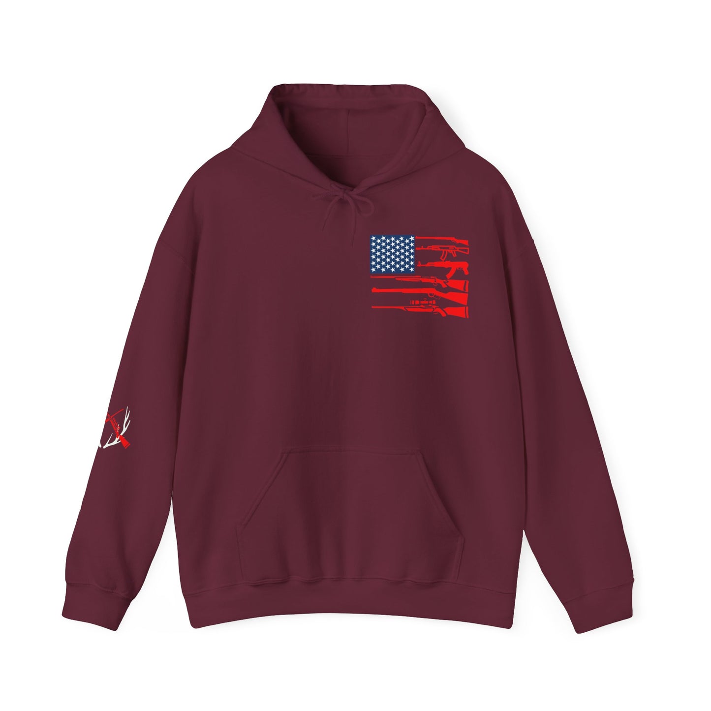 Fishing & Hunting American Flag Hooded Sweatshirt