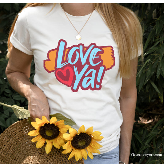 Love Letters in Heart V-Neck Tee