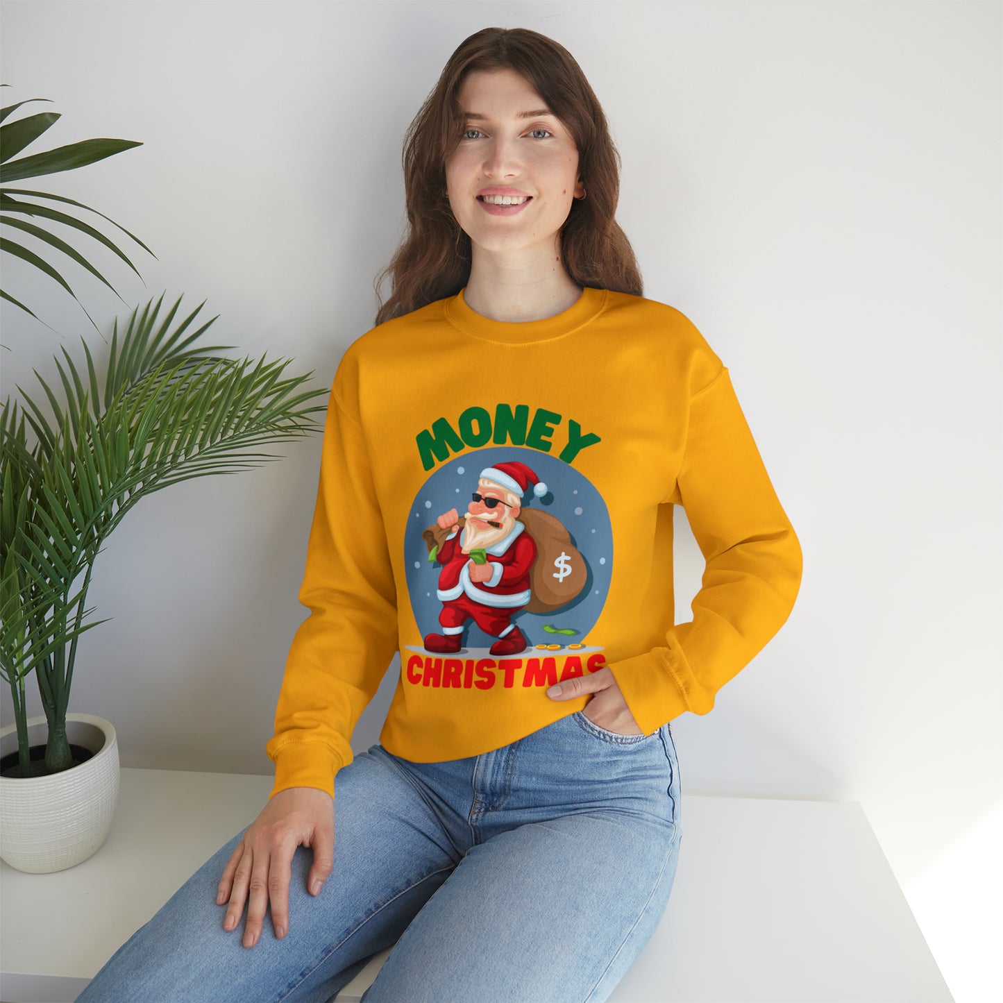 Money Robbing Santa Christmas Sweatshirt