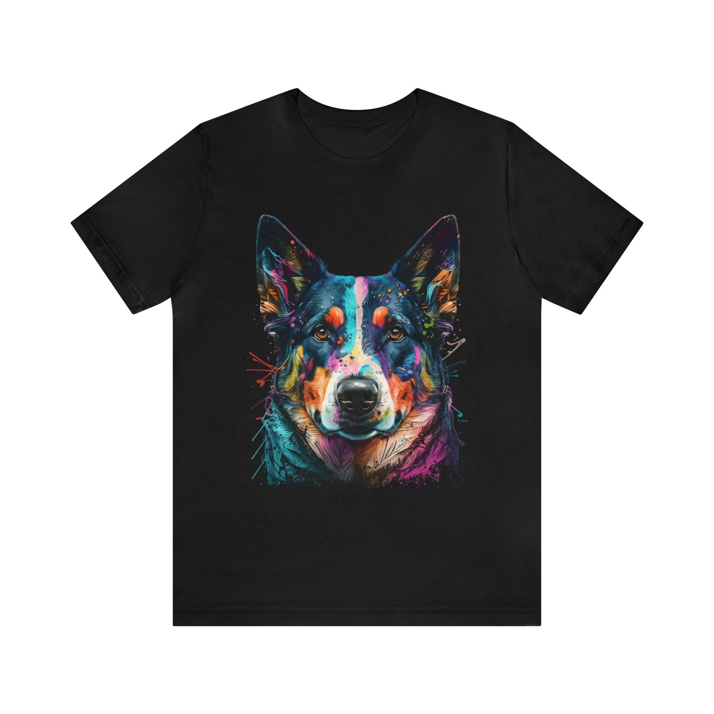 German Shepard Dog face colorful art shirt