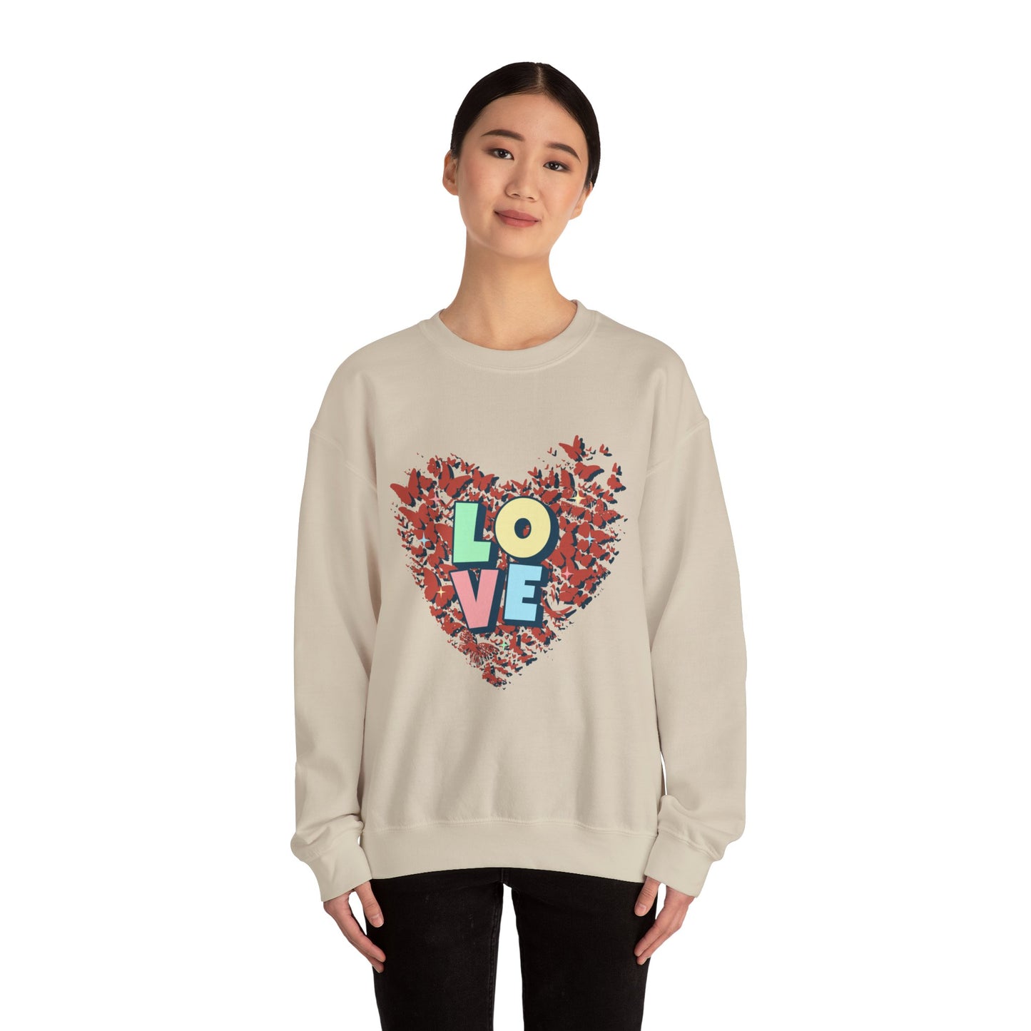 Love Letters with Butterflies Heart Sweatshirt