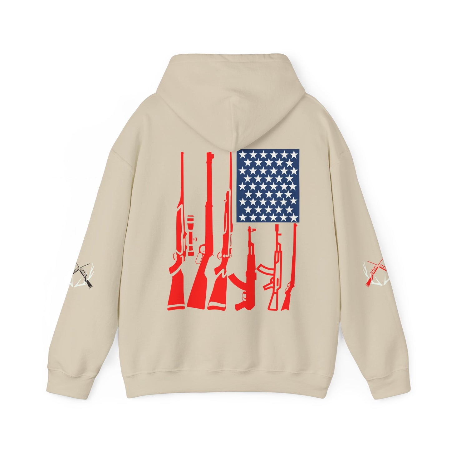 Fishing & Hunting American Flag Hooded Sweatshirt