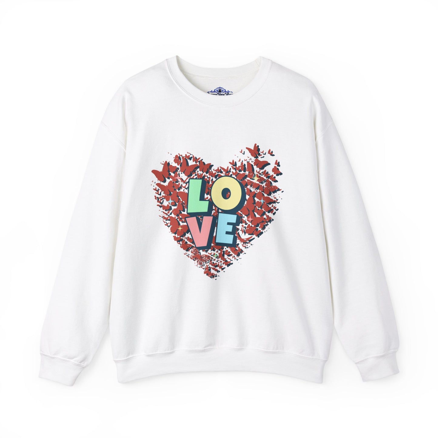 Love Letters with Butterflies Heart Sweatshirt