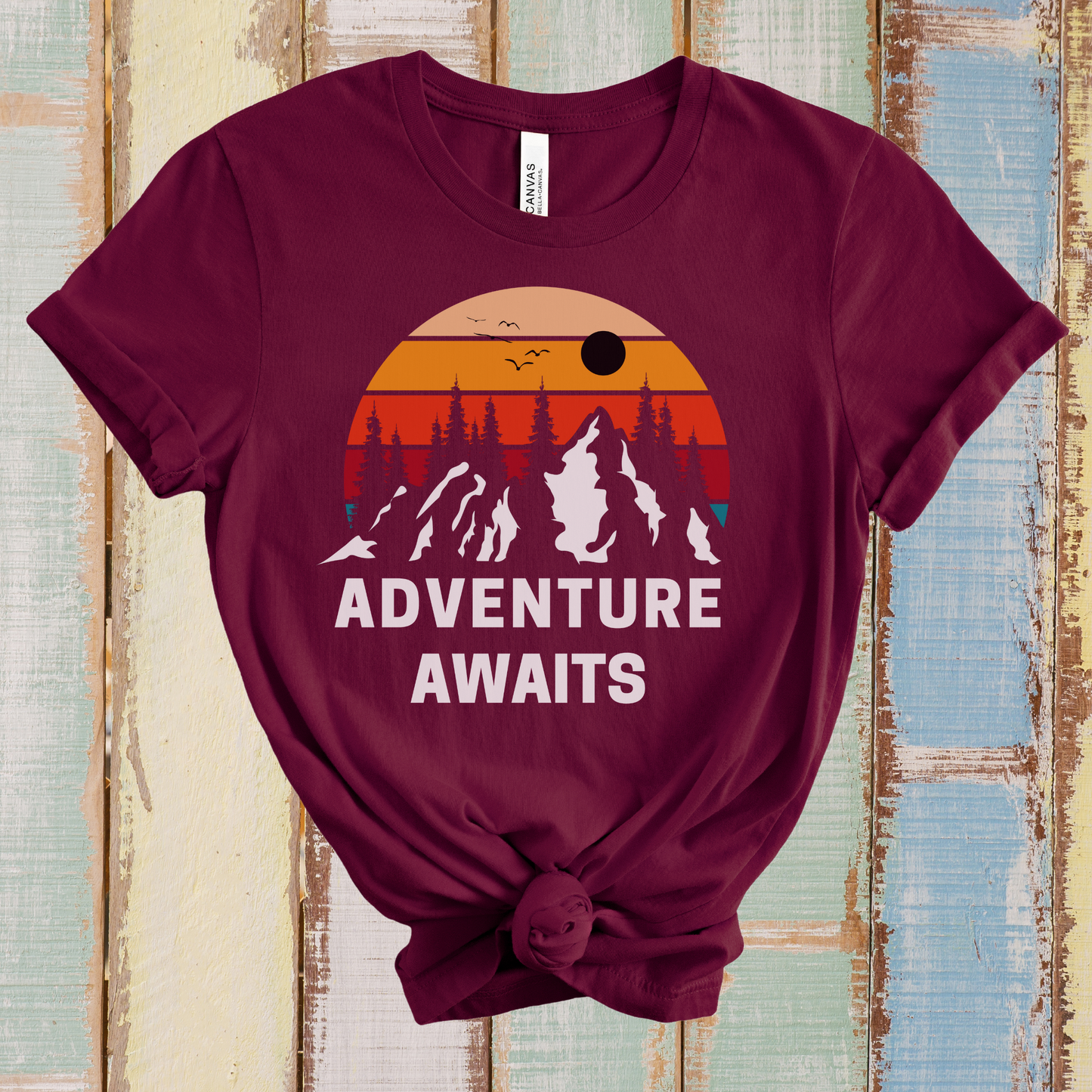 Adventure Awaits Retro Nature Lovers T Shirt