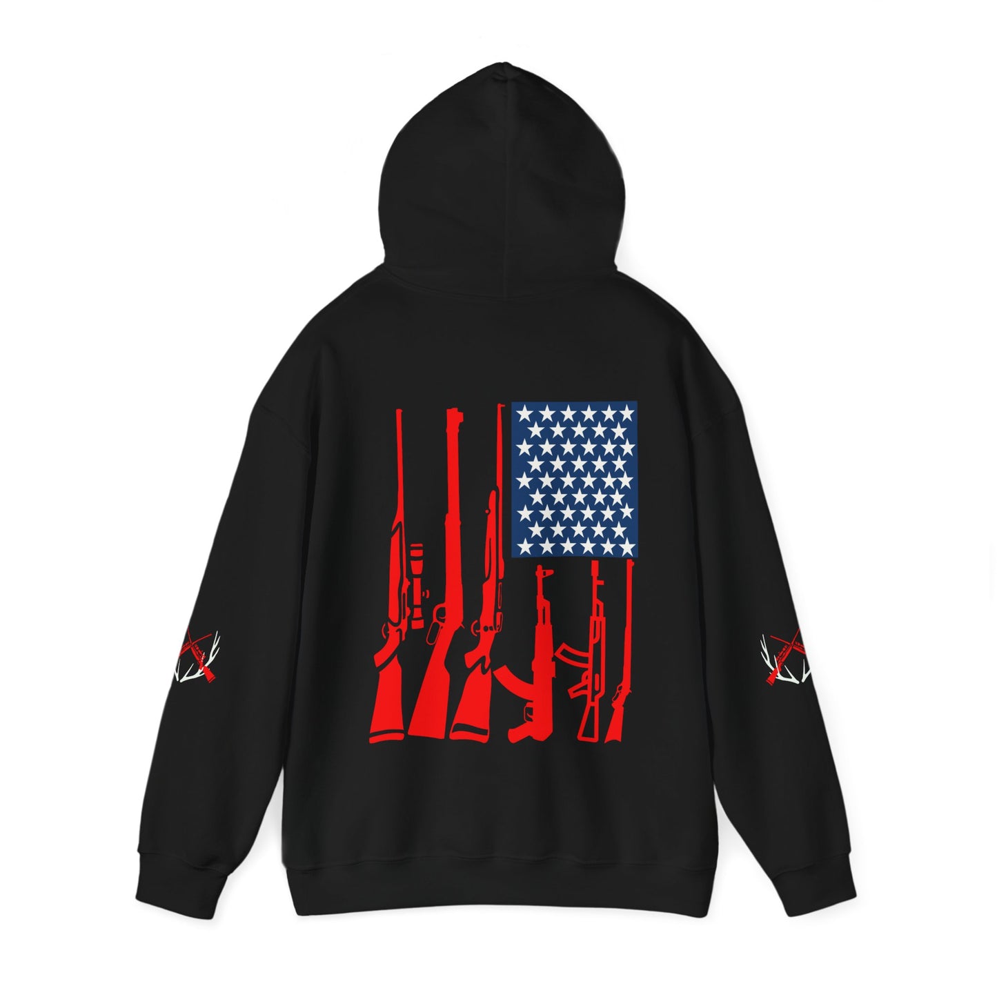 Fishing & Hunting American Flag Hooded Sweatshirt