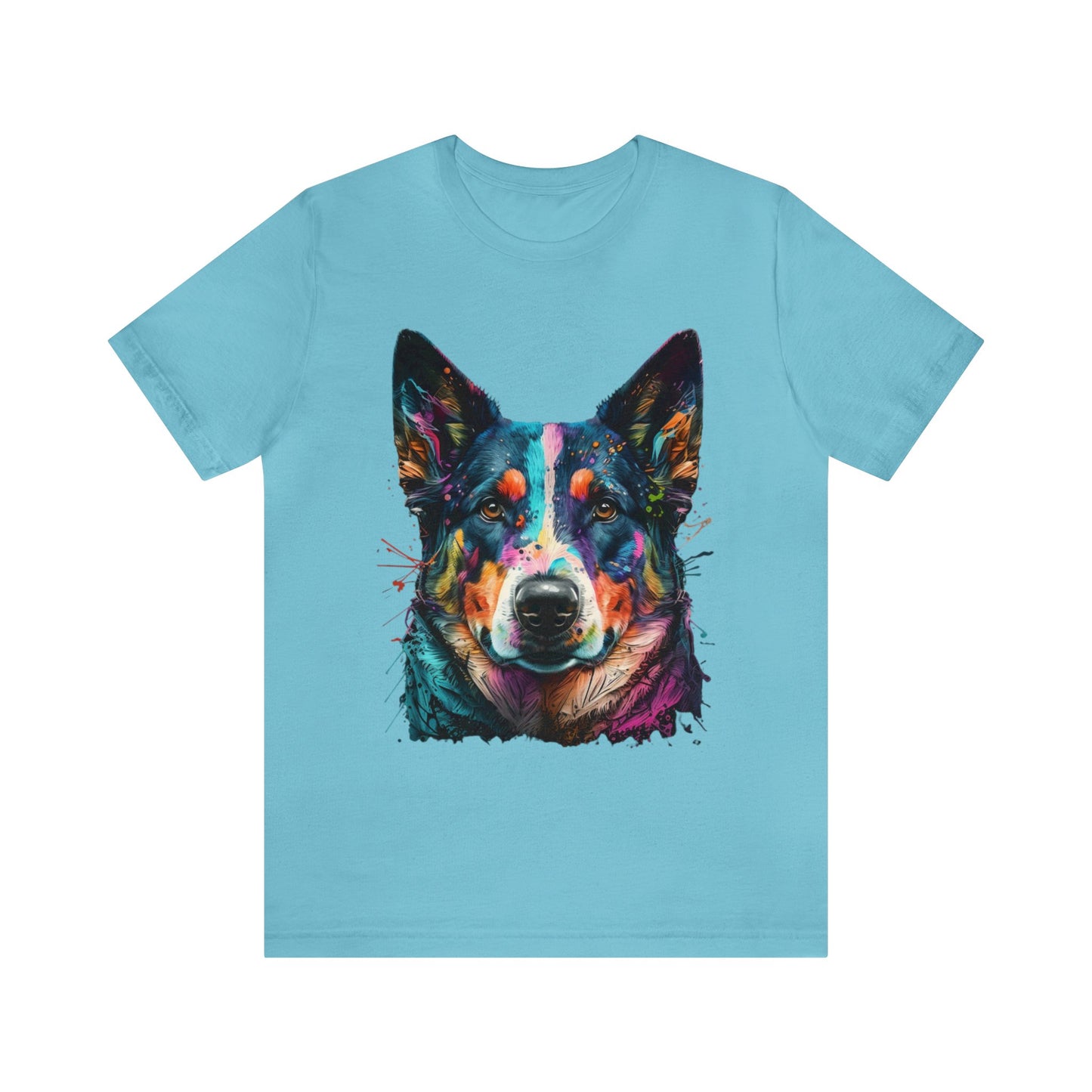 German Shepard Dog face colorful art shirt