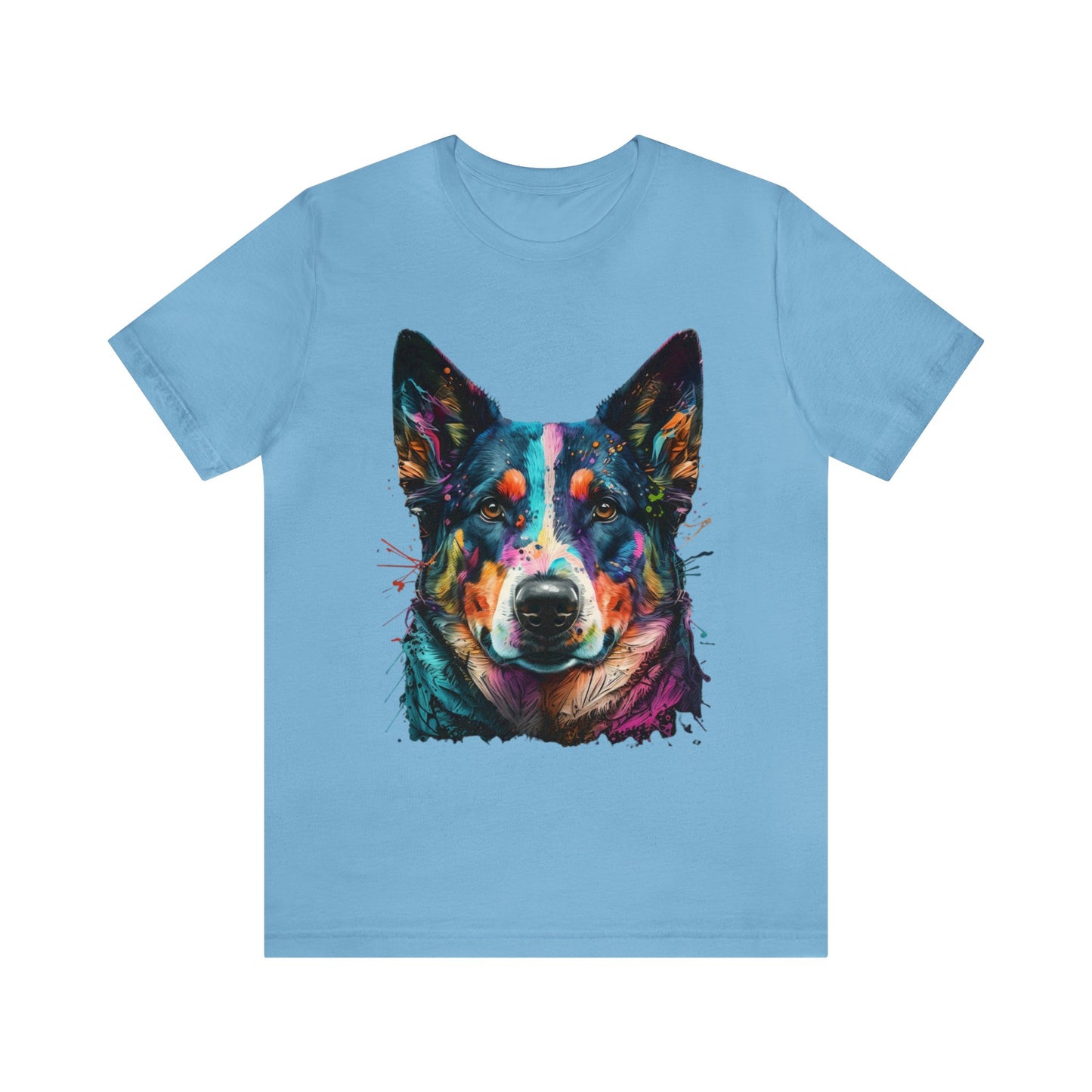 German Shepard Dog face colorful art shirt