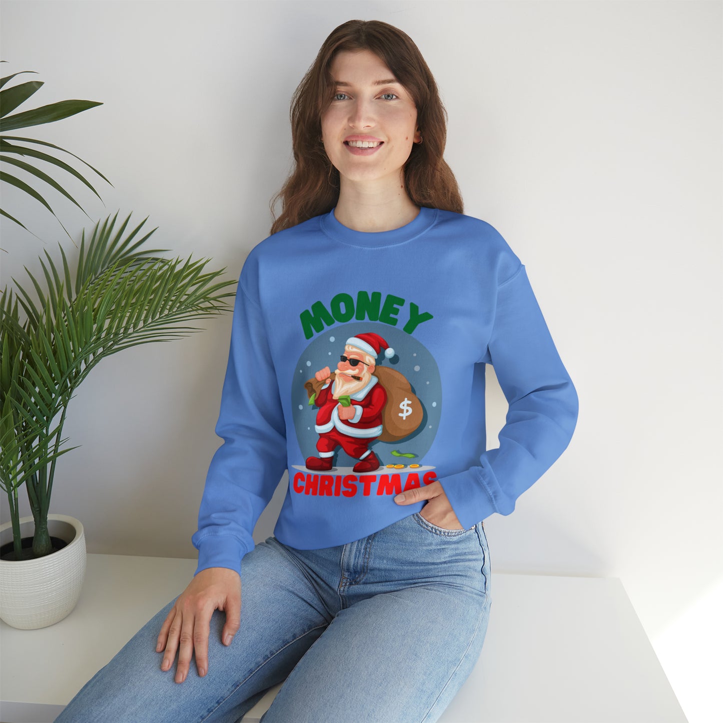 Money Robbing Santa Christmas Sweatshirt