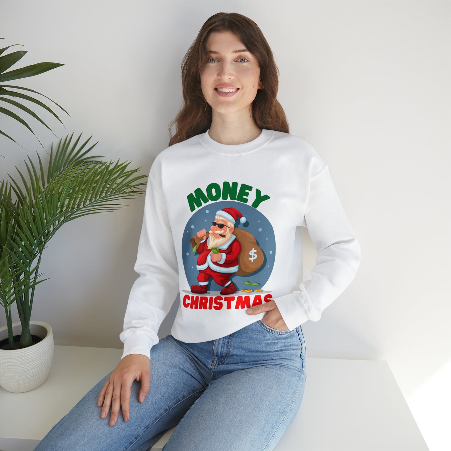 Money Robbing Santa Christmas Sweatshirt