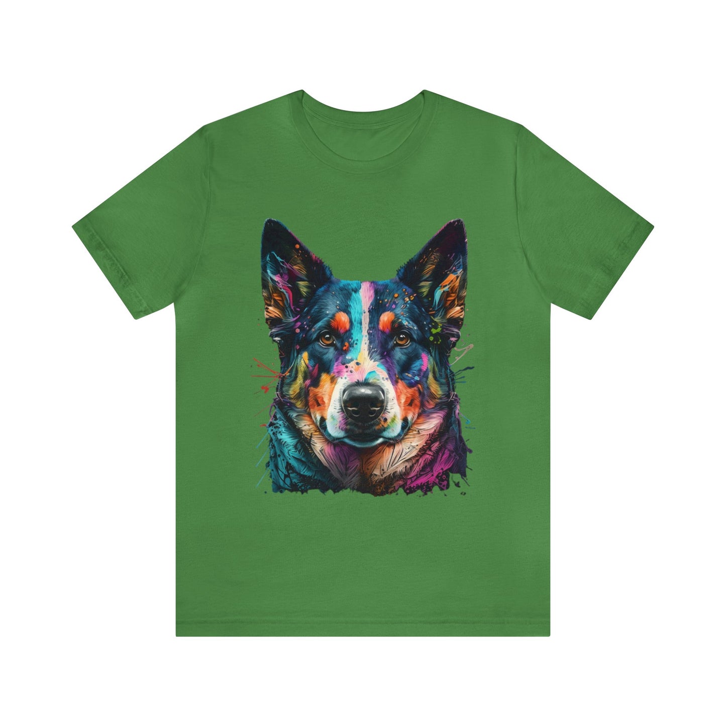 German Shepard Dog face colorful art shirt