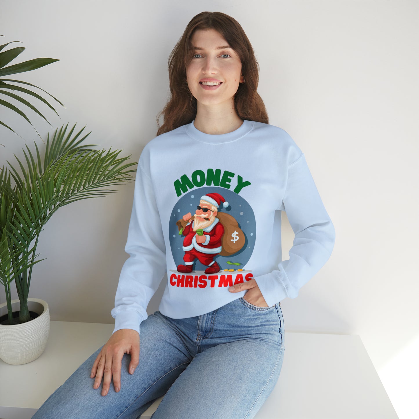 Money Robbing Santa Christmas Sweatshirt