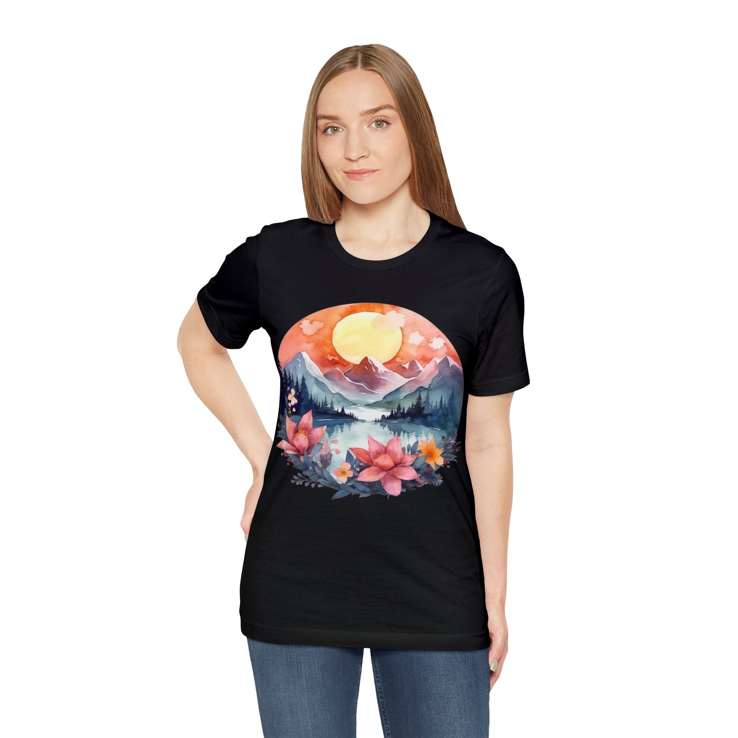 Sun Over Mountains Hiking T Shirt