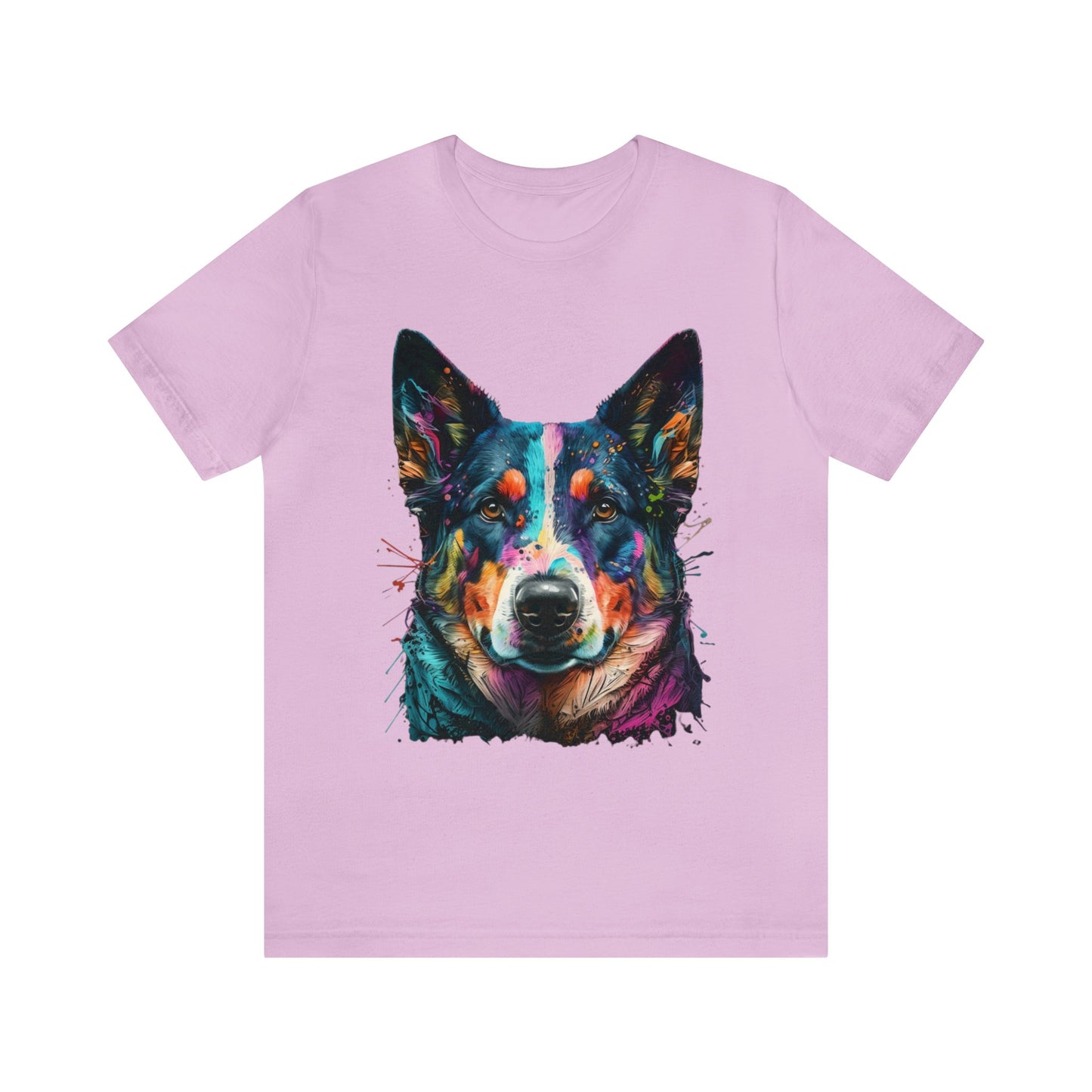 German Shepard Dog face colorful art shirt