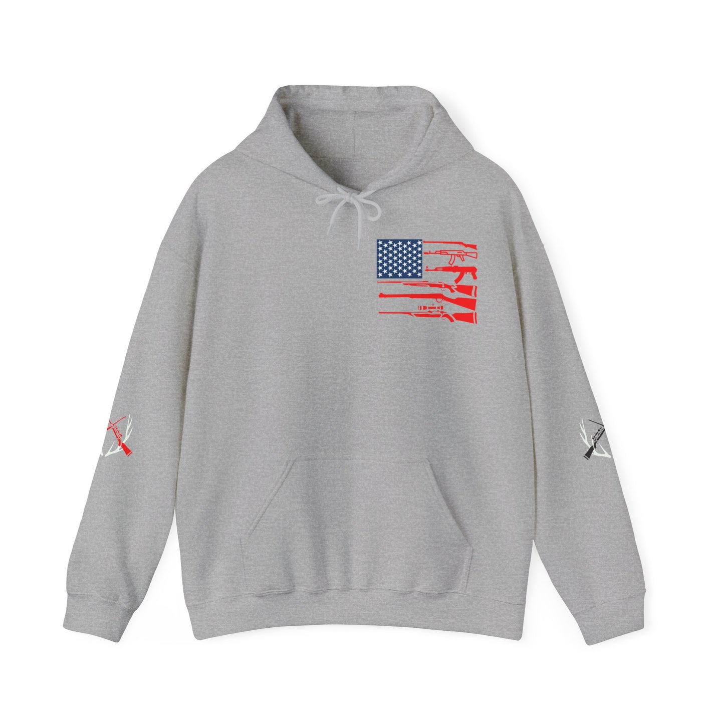 Fishing & Hunting American Flag Hooded Sweatshirt