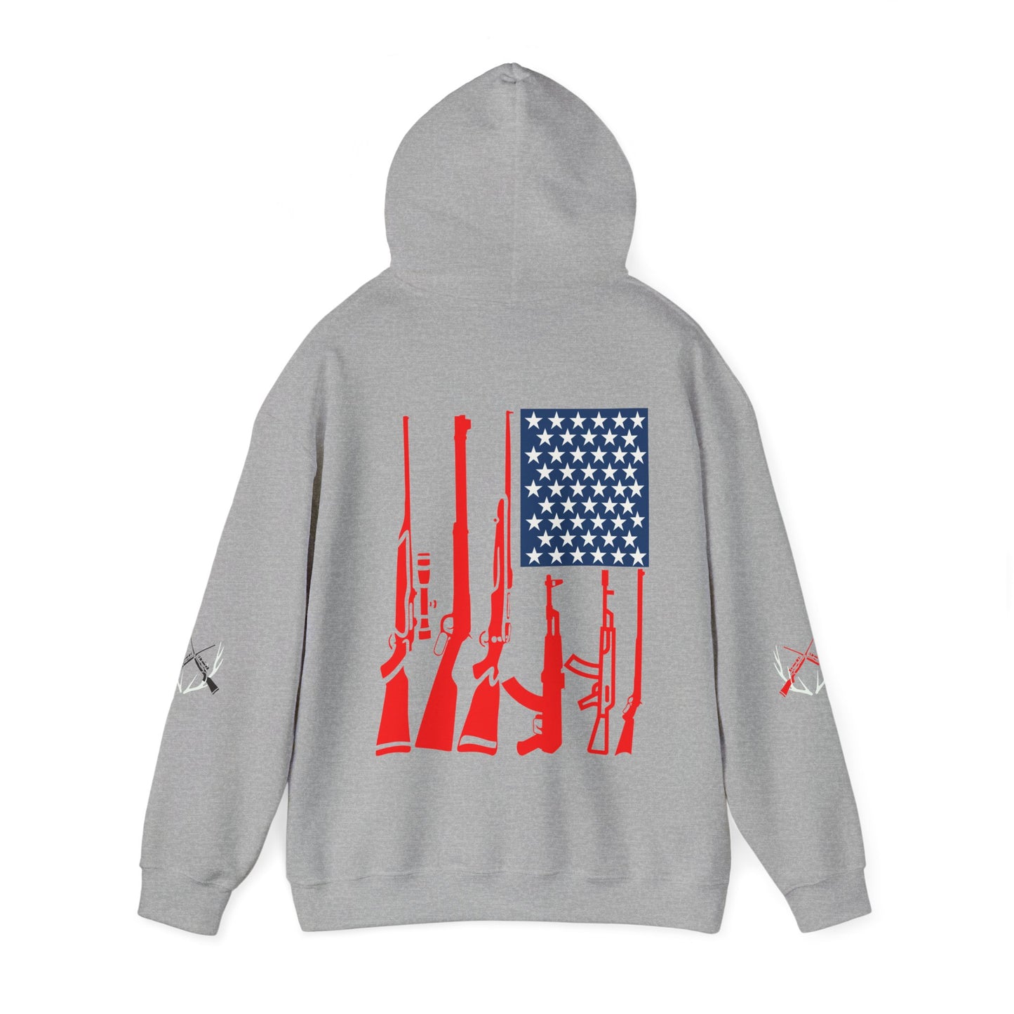 Fishing & Hunting American Flag Hooded Sweatshirt