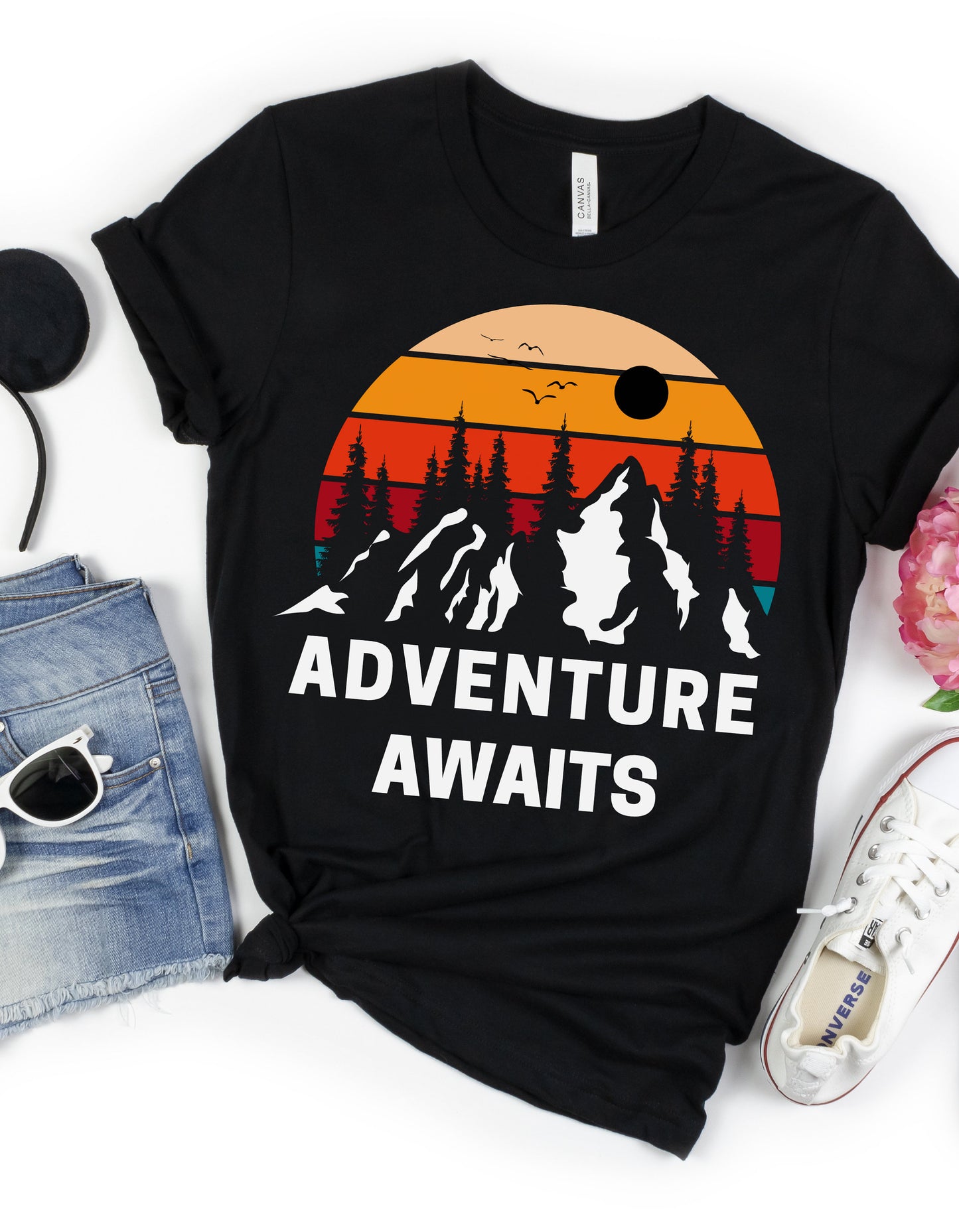 Adventure Awaits Retro Nature Lovers T Shirt